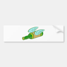 fliegende Flasche flying bottle Auto Aufkleber