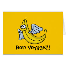 Fliegende gelbe Banane Grußkarten