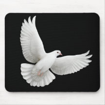 Fliegende Weiß-Taube Mousepad