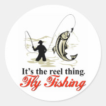 Fliegenfischer, der anziehende Forelle-Fliegenrute Runde Sticker