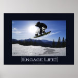 FLIEGENSNOWBOARDER motivierend Foto-Druck Posterdruck