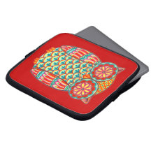 Flippige Retro Eulen-Laptop-Hülse Computer Sleeve Schutzhülle