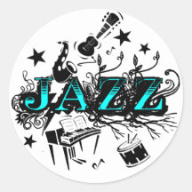 Flippiger Jazz Runde Aufkleber