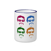 Flippiger Retro Schnurrbart-Mann Kaffee Haferl