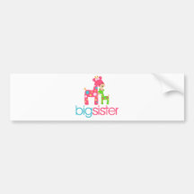 Flippiges Giraffen-große Schwester-T-Shirt Autosticker