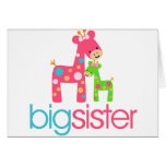 Flippiges Giraffen-große Schwester-T-Shirt Grußkarten