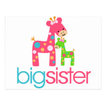 Flippiges Giraffen-große Schwester-T-Shirt Postkarten