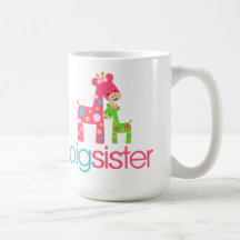 Flippiges Giraffen-große Schwester-T-Shirt Kaffeehaferl