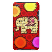 Flippiges rotes Elefant-konzentrische Kreis-Mosaik iPod Touch Case