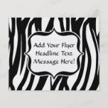 Flippiges schwarzes/weißes Zebra-Monogramm Flyerdesign