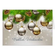 Flitter, Kiefer, Kegel Deutsch-Weihnachten Grußkarten