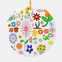 Flock of Fancy Flowers Christmas Ornaments