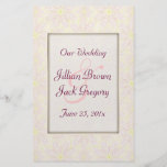 Floraline malvenfarbenes HOCHZEIT Programm Flyer
