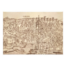 Florenz, mittelalterlicher Holzschnitt Einladungskarten
