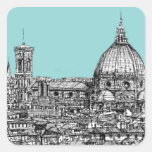 Florenzduomo hellblau quadratsticker
