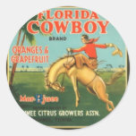 Florida-Cowboy Runder Aufkleber