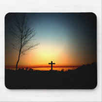 Florida-Sonnenuntergang mit Kreuz mousepads