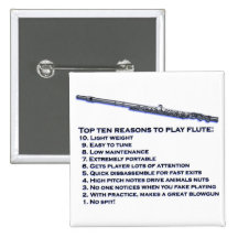 Flöte Top 10 Anstecknadelbutton