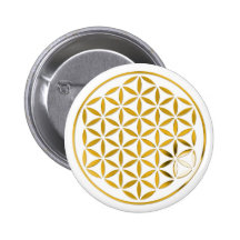 Flower Of Life 1 - Gold stamp Anstecknadelbutton