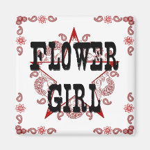 Flowergirl Western-Rot-Magnet Kühlschrankmagnet