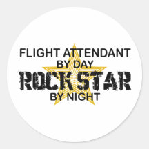 Flugbegleiter-Rockstar Runde Aufkleber