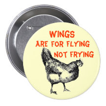 Flügel sind für das Fliegen des Bratens nicht Anstecknadelbutton