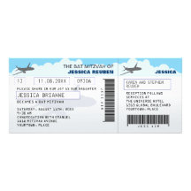 Fluglinien-Karten-Bar-Schläger Mitzvah Einladungskarte