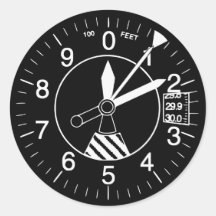 Flugzeug-Höhenmesser-Messgerät Runder Aufkleber