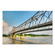 Fluss Mississipi-Brücke Natchez Foto Druck