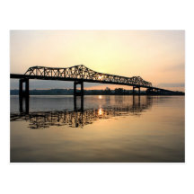 Fluss Mississipi-Brücke Postkarte