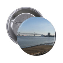Fluss Mississipi, New Orleans, LA Anstecknadelbuttons