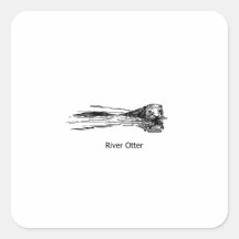 Fluss-Otter (Linie Kunst) Aufkleber