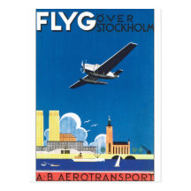 Flyg über Stockholm Postkarte