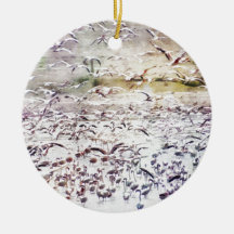 Flying Flock of Flamingos Ornaments