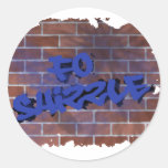 FO shizzle Graffitientwurf Runde Aufkleber