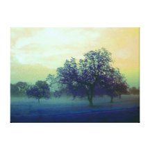 Foggy day in Texas -peach blue version Canvas Prints