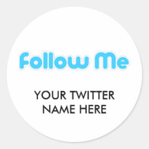 Follow-me (Twitter) Runde Aufkleber