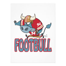 Footbull lustiger Fußball-Stier-Cartoon Individuelle Einladungskarte