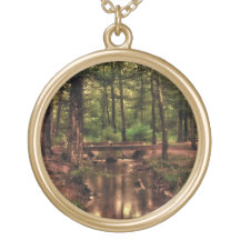 Forest Scene with a Stream and Bridge Jewelry