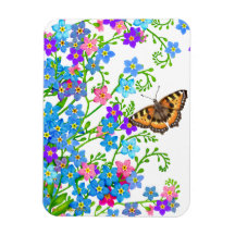 Forget Me Not Garden Flowers Magnet