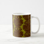 formaler Damast des olivgrünen Brauns Kaffeetasse