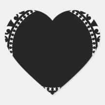 FORMT SCHWARZ-WEISSER KREIS 3332__doily-shape-1 DO Herz Aufkleber
