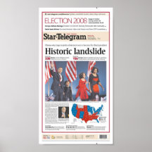 Fort Worth Stern-Telegramm Wahltag Front Page Plakatdruck