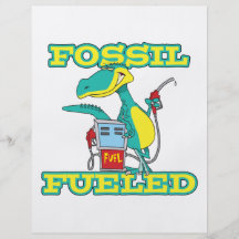 FOSSIL GETANKTER lustiger Dinosaurier-Cartoon Vollfarbige Flyer