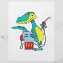 Fossilbrennstoff-Cartoon der Dinosauriergaspumpe Flyer