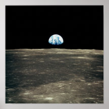 Foto Apollo 11 von Erde steigend über den Mond Posterdruck