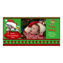 Foto-Karte des Babys erste Weihnachts Foto Grußkarte