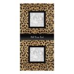 Foto-Karten-Leopard-Tierblick-elegantes Schwarzes Foto Grußkarte