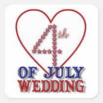 Fourth Of July Stars Patriotic Wedding Stickers aufkleber