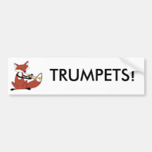 Fox, der die Trompete spielt Auto Sticker